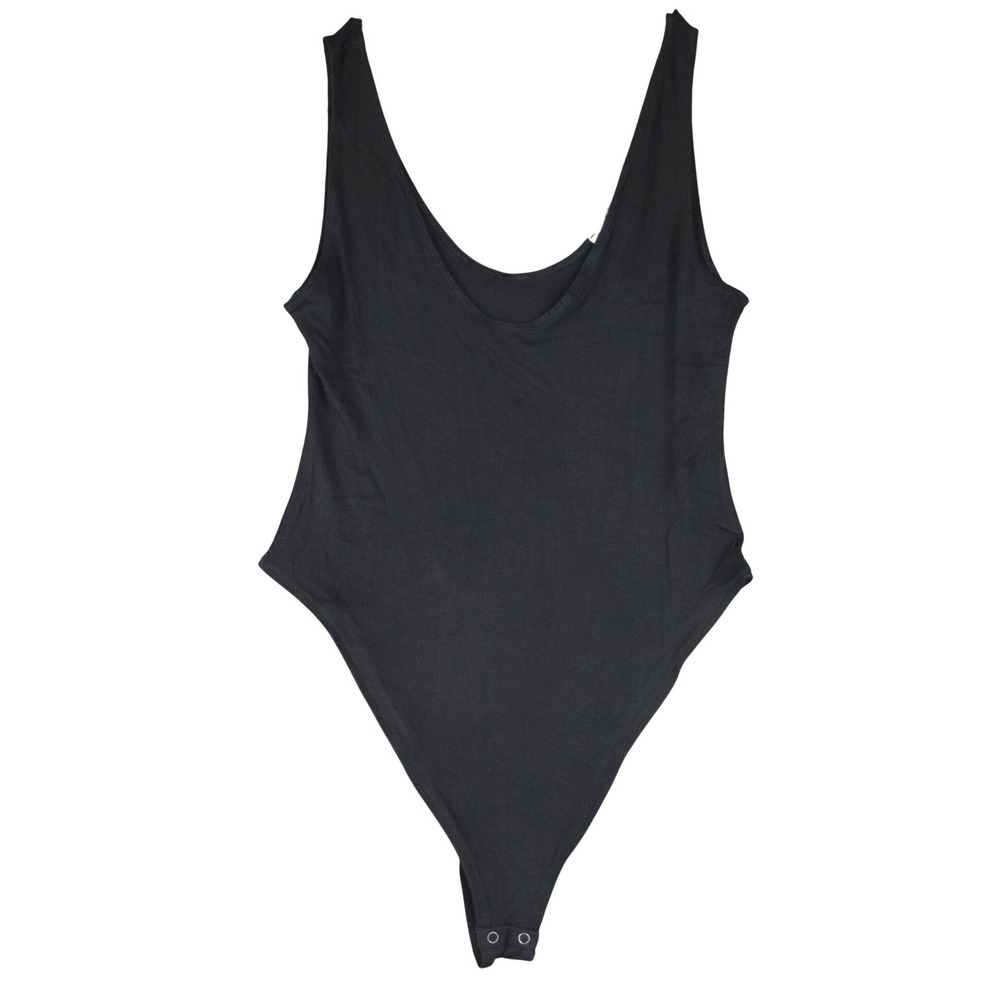 A Pea in the Pod Womens L Black Ribbed Micro Modal Bodysuit Maternity Lounge‎